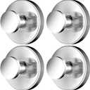 2026 Upgraded Drill-Free Suction Cup Hooks, Stainless Steel Suction Cup Hooks for Shower, Mirror, Wall, Bathroom, Glass, Hanging Towels - 4 Pack, Bright Silver