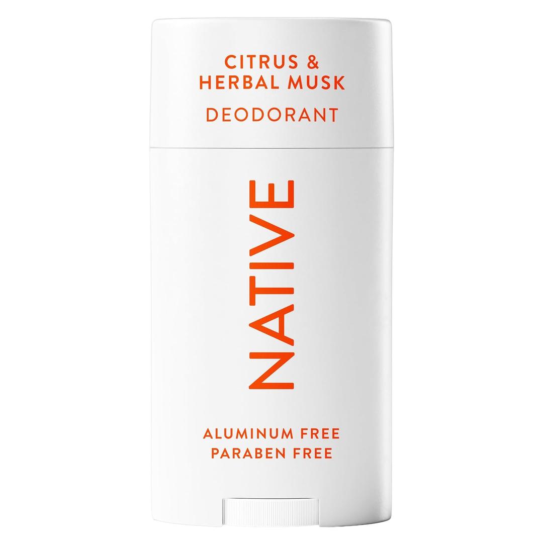 Native Deodorant | Natural Deodorant for Men, Aluminum Free with Baking Soda, Probiotics, Coconut Oil and Shea Butter | Citrus & Herbal Musk
