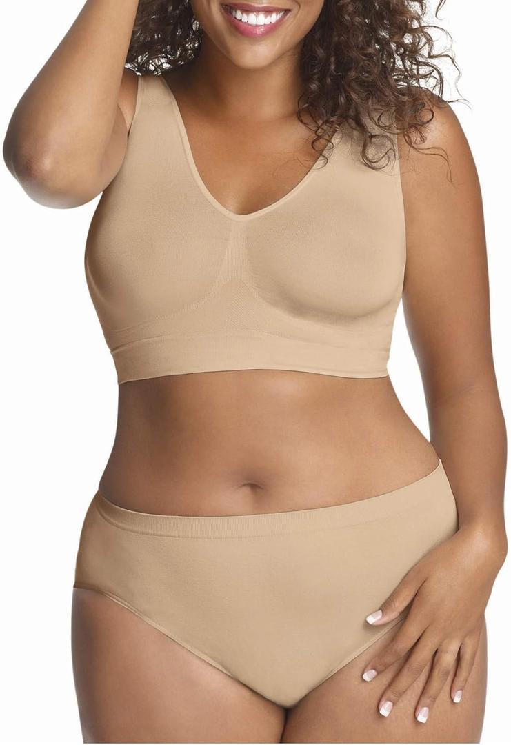Hanes Women's Pure Comfort Light Support Pullover Wireless T-Shirt Bra with Moisture-Wicking (6X-Large, Nude)