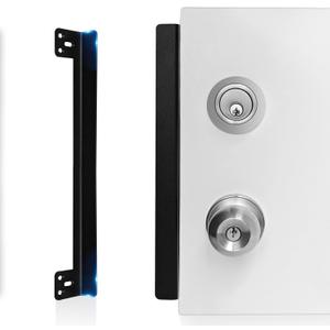 Door Latch Guard Plate 12 with 1 Offset Cover, Protector Shield for Door Knob/Deadbolt/Mortise/Double Door Lock, Outswing Door Security, Heavy Duty Version(1 Pack)