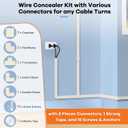126in Cord Hider Kit, ZhiYo Wire Hiders for TV on Wall, Paintable Cable Management Kit, Wire Cover for Wall Mount TV, Beige Cable Raceway, Cord Cover Wall Wire Management Kit, 8xL15.7in W1.18inH0.67in