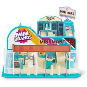 Mini Brands Retro Mini Mart with 5 Minis, Playset, by ZURU Real Miniature Collectible Store for Kids, Role Play, and Display
