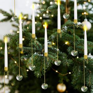 JOIONE Flameless Christmas Tree Candles with Remote, 6 Pack Battery Operated LED Candles with Suction Cup for Christmas Tree, Flickering Flame for Xmas Indoor Decor - Bird