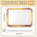 3 Pack Thanksgiving Day Fall Serving Tray 12x8.7 Inch Turkey Serving Platter for Entertainment Large Reusable Dessert Trays Imitation Porcelain Design for Home Party