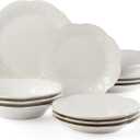 Lenox 890951 French Perle 12-Piece Plate & Bowl Dinnerware Set White, 21.30 LB