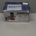 GANIZA Food Processors, Electric Food Chopper with Meat Grinder & Vegetable Chopper - 2 Bowls (8 Cup+8 Cup) with Powerful 450W Copper Motor - Includes 2 Sets of Bi-Level Blades for Fruits/Meat/Nuts (Black)