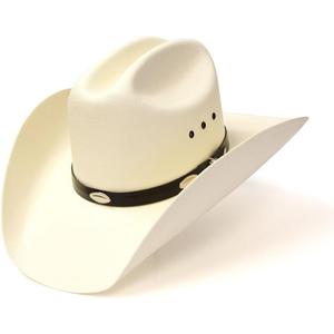 Western Express Men's Classic Cattleman Off White Straw Cowboy Hat - One Size Fits All Kids