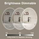 28 X 20 Inch Oval Backlit LED Bathroom Mirror Anti-Fog 3 Colors Light Dimmable Wall Mounted Lighted Bathroom Vanity Mirror Smart Makeup Mirror with Touch Switch