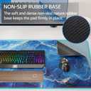 KTRIO Large Gaming Mouse Pad Desk Mat, Superior Micro-Weave Cloth, Non-Slip Rubber Base, Stitched Edges, Water-Resistant, for Gamer, Office & Home, 31.5 x 15.7 InchBlue Marble, 31.5l X 15.7w Inches