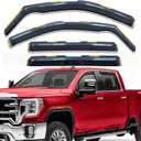 2020-2026 Smoke in-Channel Rain Guards Window Visors Compatible with Chevy Silverado/GMC Sierra 2500HD 3500HD Crew Cab, Window Deflectors Vent Deflector Sun Shade Pickup Truck Accessories