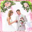 2 Pcs Wedding Arch Decorations - Reusable Artificial Hanging Flowers Floral Swag Greenery Garland for Wedding Welcome Sign Backdrop Bridal Ceremony Reception Backdrop Decoration(Light Pink