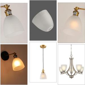Anmire 3 Pack Frosted Glass Shade, Bell Shaped Light Fixture Replacement Globe or Cover with 1-5/8-Inch Fitter for Chandelier Wall Sconce Pendant Light, G0030