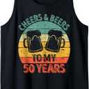 50th Birthday Gift Cheers And Beers To My 50 Years Tank Top, Large