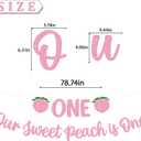 Peach 1st Birthday Decorations for Girls, Pink Glitter | One Our Sweet Peach is One Sign, Fruit Theme First Birthday Party Supplies, Sweet One Decor, NO-DIY
