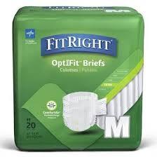 Medline FitRight OptiFit Extra Disposable Brief Medium  20 in each