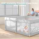 Baby Playpen 50x50 Inch, Play Pens for Babies and Toddlers Baby Fence Baby Play Yards for Indoor & Outdoor with Breathable Mesh Anti-Fall Playpen (50"X50", light grey)
