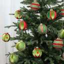 SY Super Bang Red Green Christmas Ball Ornaments, 15PCS Shatterproof Velvet Ornaments Set for Christmas Tree Hanging Decorations, for Holiday Party Xmas Decor - 80MM/3.14".