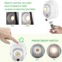 BIGMONAT Battery Operated Spotlight with Remote Control and Timer Setting, Wireless Accent Light for Picture Painting Artwork Dart Board Poster Keyhole, Brightness Dimmable