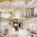 18.3" Wedding Butterfly LED Floor Lamp, 25W 12V Hanging White Butterflies Creative Ceiling Lamp,Realistic Swinging Butterfly,Romantic Wedding Party Fixture(1PCS, White Light)