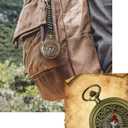 Antique Brass Compass - Waterproof Survival Compass for Hiking & Camping, Vintage Military Gift with Keychain (Kids & Outdoor)