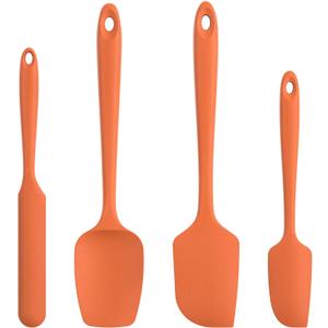U-Taste Silicone Spatula Set with 600 Degrees Fahrenheit Heat Resistant (Orange)
