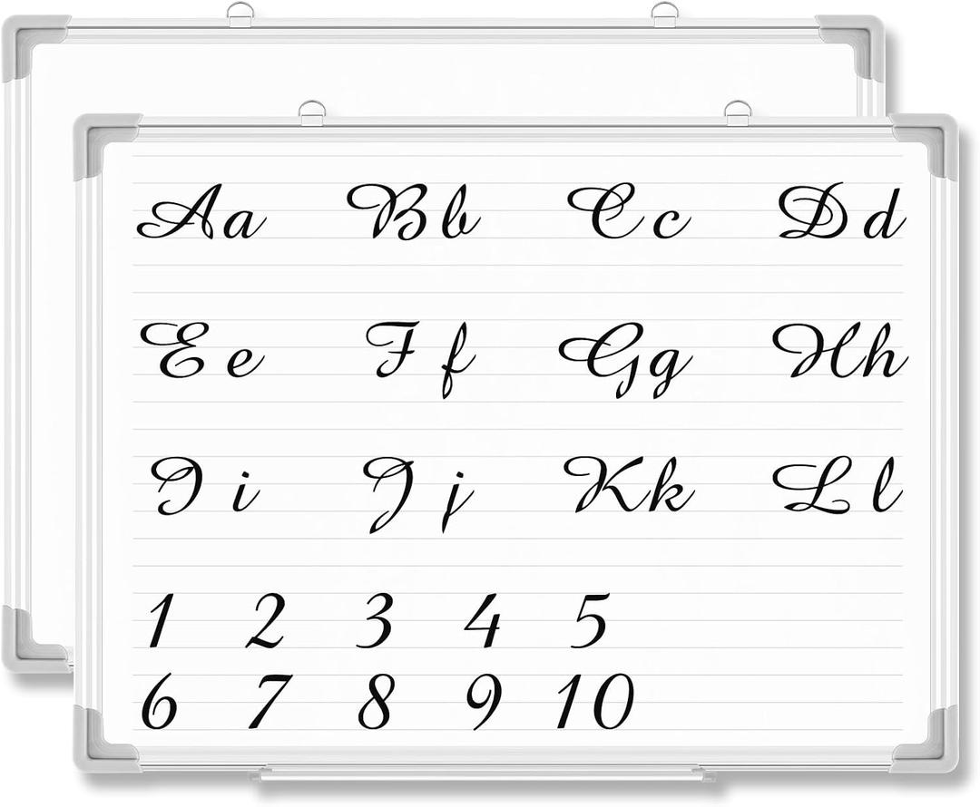 Lincia Magnetic Dry Erase Whiteboard with Lines, 24" x 18" White Board Planner for Wall, Planning Board Magnetic Ruled Dry Erase Whiteboard with Aluminum Frame for Home School Classroom Office(Line)
