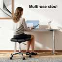 Frassie Mobile Gaming Office Footrest Stool Under Desk Multi-use Height Adjustable Rolling Foot Stool Rest Ottoman (Silver)