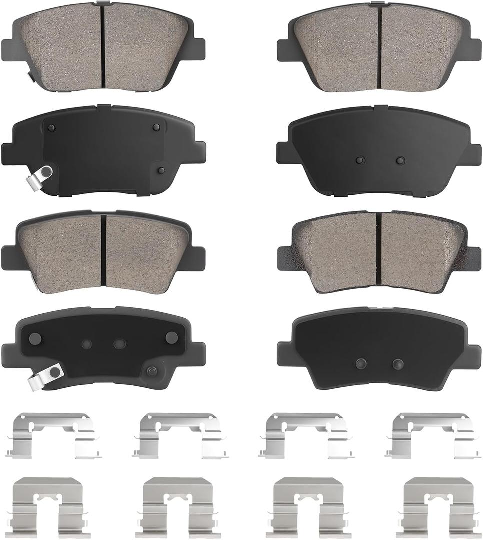 Front & Rear Ceramic Brake Pads Set for Hyundai Sonata 2011-2015, for Kia Optima Non-Turbo Models 2011-2016, 8PCS