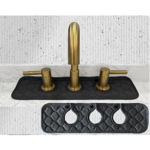 Bathroom Sink Splash Guard 3-Round-Hole : AHA HOMEWARE, Faucet Mat for Bathroom Sink 3 Holes (Gray) 1 pc