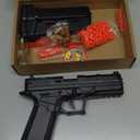 Automatic Shell Ejecting Pistol, Soft Bullet Shooting Toy for Boys, Educational Realistic Model Shooting Game, Gifts for Kids 8+ (Black)