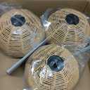 3 Pack Wicker Pendant Light Natural Woven Pendant Light Boho Chandelier Light Fixture Dome Rustic Farmhouse Pendant Lights Rattan Light Fixture for Dining Room Kitchen Island (Bulb Incl.)
