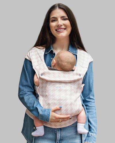 GROWNSY Baby Carrier Newborn to Toddler, Cozy Nreborn Carrier, Ergonomic Baby Wraps Carrier with Head Support, Tweed Pink