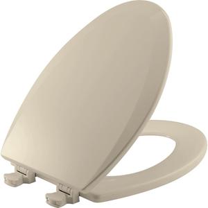 Bemis 1500EC 146 Almond Elongated Molded Wood Toilet Seat with Easy-Clean & Change Hinge