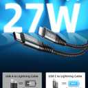 USB C Lightning Cable 2 Pack 3 Ft, iPhone 14 13 Fast Charger Cord [Apple MFi Certified] 3 Foot Type C iPhone Cable Compatible with iPhone 14 13 12 11 Pro Max Mini 8 Plus SE iPad and More