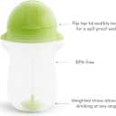 Munchkin Any Angle Weighted Toddler Straw Cups with Click Lock Lid, 10 Ounce, 2 Pack, Blue/Green