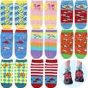 Zoooyawn 8 Pairs Funny Crazy Silly Socks Red and White Book Socks Gifts Novelty Cat Costumes Accessories Outfit for Adult
