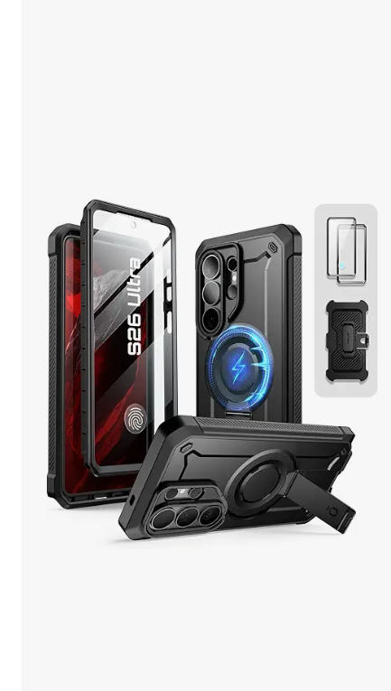 TORRAS Ostand Q3 Air for Samsung Galaxy S26 Ultra Case with 360 Magnetic Stand, Fit for MagSafe, Airbag Cushion, MilGrade Drop Tested, Shockproof Phone Case for S26 Ultra 6.9", Glacier Sprint