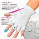 Caddy Classic Ladies Golf Glove Women | Half Finger Mesh Design for High Breathability | Premium Leather suction for Comfortable Fit | Includes Stylish Ball Marker, M