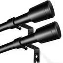 5/8" Diameter Curtain Rods 30-90 Inch, for 30-84 Inch Windows, Adjustable Splicing Black Curtain Rods for Windows with Brackets, Window Rod Long Small Curtains Rod, 2 Pack