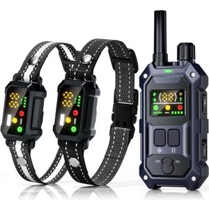 BLACKDOG Military Dog Shock Collar 2 Dogs (5-150lbs) - 4200ft Dog Training Collar with Remote, 4 Training Modes, Flashlight&Strobe, 90-Day Battery, IP67 Waterproof Dog E Collar for All Breeds (Blue)
