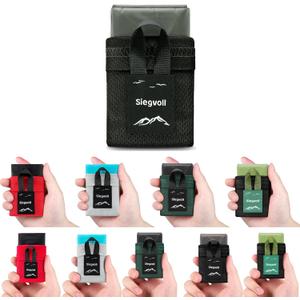 Pocket Picnic Blanket for 1-2 Persons, 43x55 in - Sandproof & Waterproof, Ultra-Light 2.5oz Travel Mat for Outdoor Beach Hiking Camping (Gray) (A Grey (Black Pack))