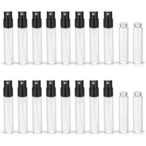 Mini Refillable Bottle Cologne Sample Pocket Small Empty Glass Spray Bottles Travel Size Atomizer Vintage Perfume Bottle (50Pack-1.5ML)