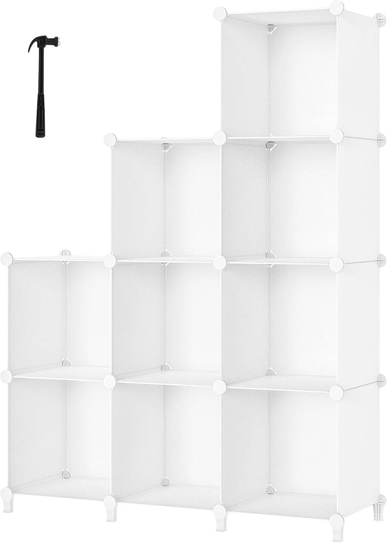 HOMIDEC 9 Cube Storage Organizer, Cubes Shelves for Living Room, Bedroom, White (Large)