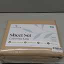 LuxClub 4 PC California King Sheet Set, Breathable Luxury Bed Sheets, Deep Pockets 18" Wrinkle Free Cooling Sheets Machine Washable Hotel Bedding Silky Soft - Light Khaki Cal King