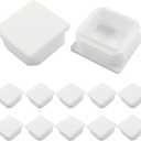 Hordion 12 Pcs 1 1/2" Square Plastic Plugs, White Tubing End Cap Chair Leg Inserts for Pipe Post Chairs Furniture