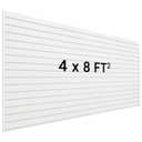 Slatwall Panel 8 FT x 4 FT, Interlocking Slat Wall Paneling, Wall Mounted PVC Slat Wall Panels, Suitable for Garage Storage, Slatwall Board, Shelves - White