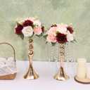 2Pcs Burgundy Blush Ivory Artificial flowers Flower Ball Arrangement Bouquet Fake Flowers Roses Balls for Centerpieces Tables Artificial Rose Arrangements for Wedding Centerpiece Table Decorations