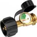 Propane Tank Gauge Level Indicator, Universal Propane Gauge for 5-40 lb LP Tank, Color Coded Gas Pressure Meter for BBQ Grill, RV, Camper, Heater, Leak Detector, QCC1/Type 1, Easy to Read, Durable