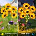 Solar Sunflower Lights Outdoor Flower Garden Stake Lights,4 Pack 24 Sunflower Waterproof Lights for Outside Party Gardening Gifts Mother's Day for Patio Yard Pathway Party Housewarming Gift