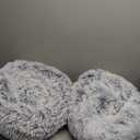 JOLLYVOGUE Small Dog Bed, Calming Soft Anti-Anxiety Donut Cat Bed, Washable Round Fluffy Cushion for Small and Medium Pets (20") (01 - Light Grey)